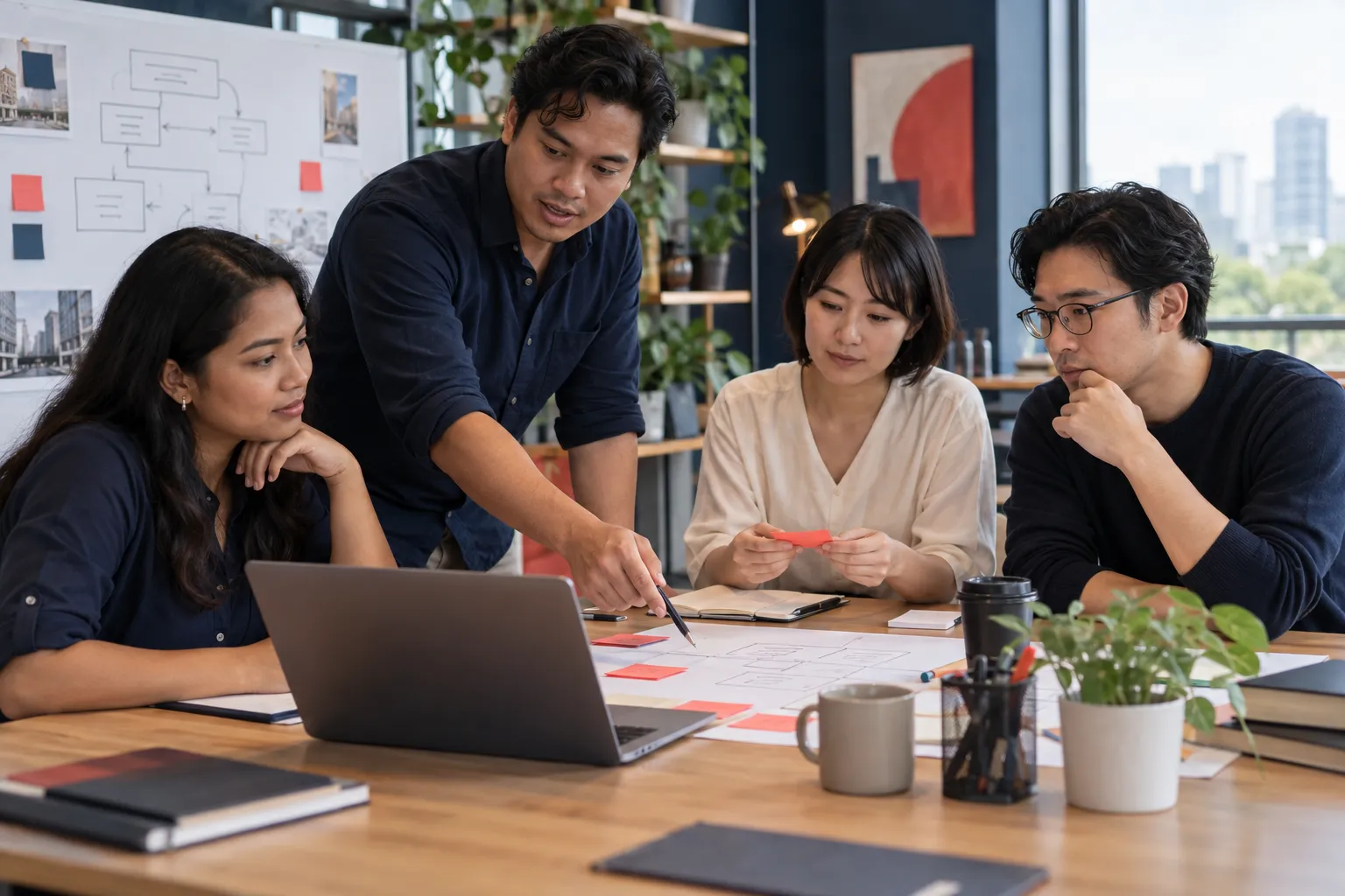 A software team maps business workflows during a collaborative discovery workshop.
