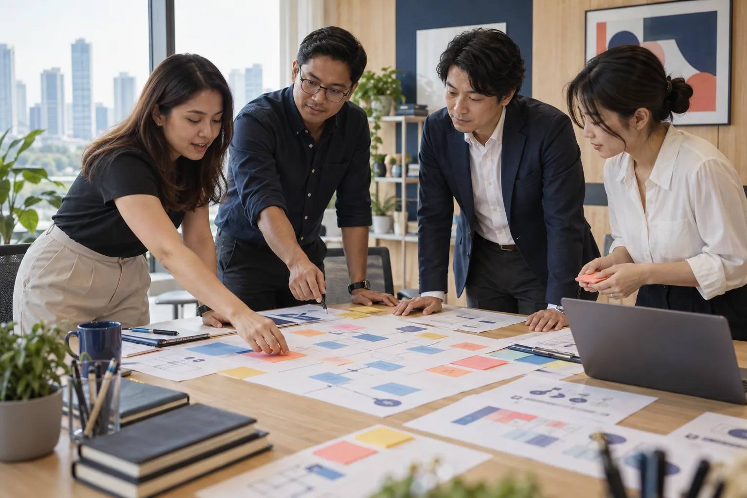 A delivery team maps an operational workflow during a workshop.